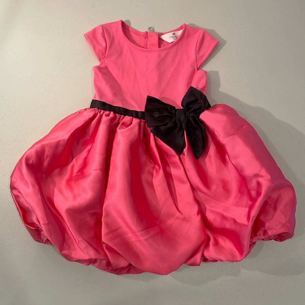 NWOT H&M Bright Pink Flared-Skirt Dress 3T/4T